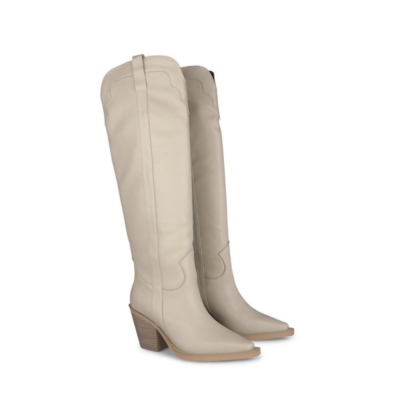 Bottes à Talons Alma En Pena Sharp Embout Boot Beige Femme | GTE-32880482